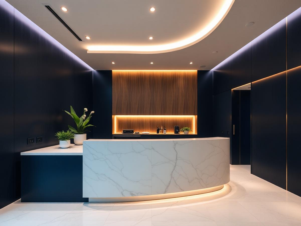 Ivory Dental Studio reception with marble desk